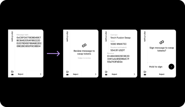 screenshot explaining clear signing on Ledger Wallet