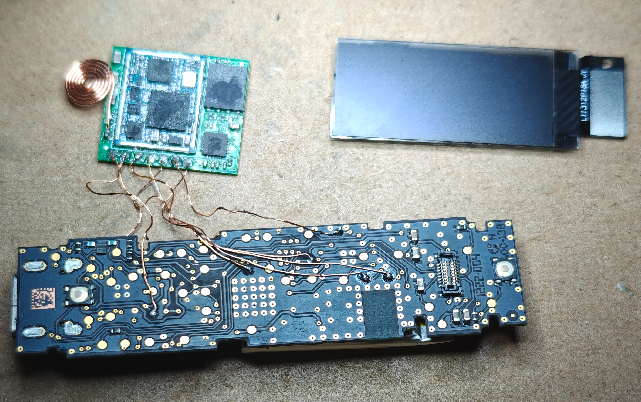 blue PCB with dark casing