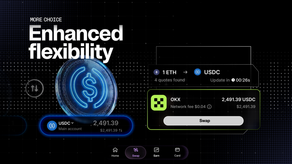 An image displaying Ledger's all-new swap bar in the Ledger Wallet 4.0 upgrade